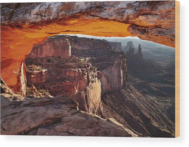 Landscape Wood Print featuring the photograph Mesa Arch At Sunrise In Canyonlands #2 by DPK-Photo