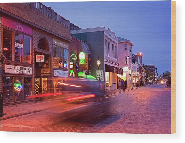 Estock Wood Print featuring the digital art Restaurant & Shops, Newport, Ri #2 by Claudia Uripos