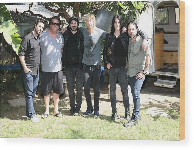 Duff Mckagan Wood Print featuring the photograph Rock Band Loaded And Friends Pose For A #2 by Jim Steinfeldt