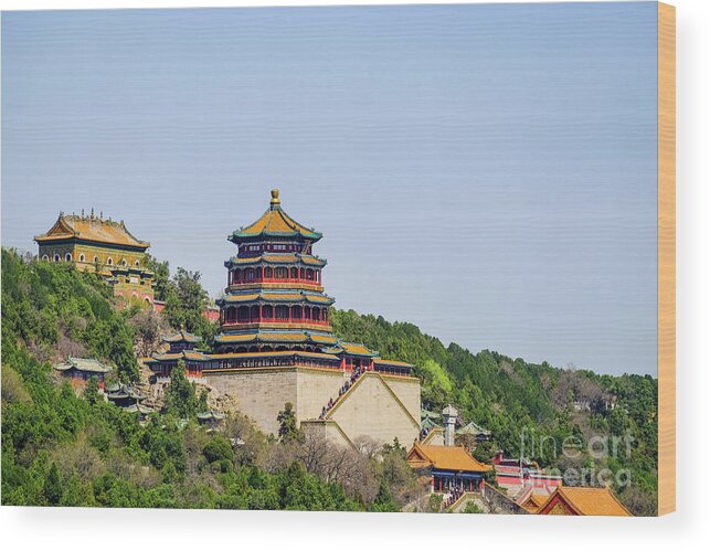 Summer Palace Wood Print featuring the photograph Tower of Buddhist Incense by Iryna Liveoak