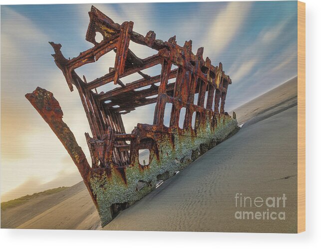 Shipwreck Wood Print featuring the photograph Wreck Of The Peter Iredale by Doug Sturgess