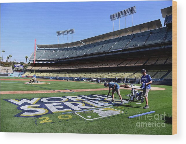 American League Baseball Wood Print featuring the photograph 2017 World Series Previews - Los by Harry How