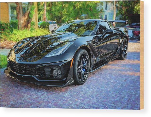 2019 Chevrolet Corvette Zr1 Wood Print featuring the photograph 2019 Chevrolet Corvette ZR1 124 by Rich Franco