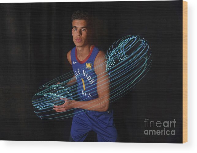 Michael Porter Jr Wood Print featuring the photograph 2018 Nba Rookie Photo Shoot #24 by Brian Babineau