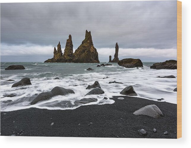 Landscape Wood Print featuring the photograph Basalt Rock Formations Troll Toes #26 by Ivan Kmit