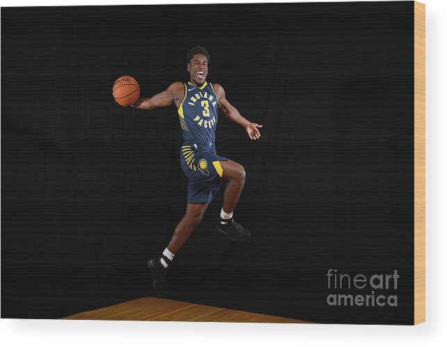 Aaron Holiday Wood Print featuring the photograph 2018 Nba Rookie Photo Shoot by Brian Babineau