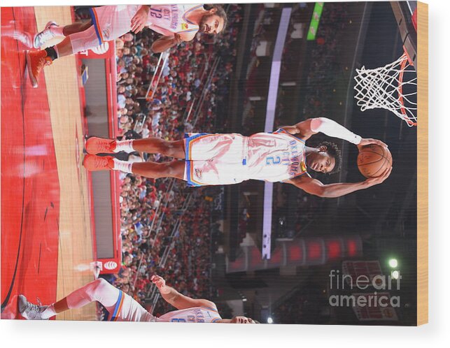 Nba Pro Basketball Wood Print featuring the photograph Oklahoma City Thunder V Houston Rockets by Bill Baptist
