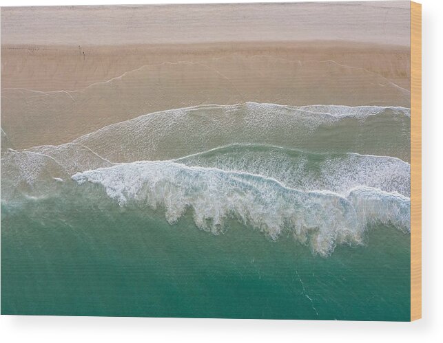 Landscapeaerial Wood Print featuring the photograph The Cold Water Of The Atlantic Ocean #3 by Ethan Daniels