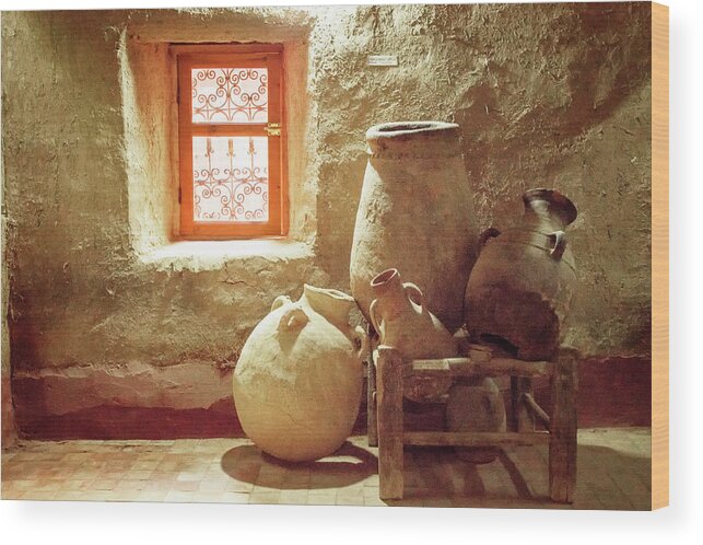 Khorbat Museum Wood Print featuring the photograph 3 Urns by Jessica Levant