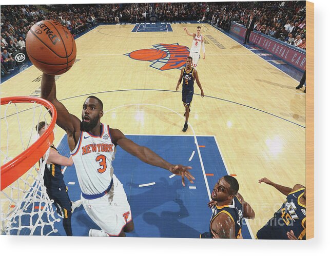 Tim Hardaway Jr. Wood Print featuring the photograph Utah Jazz V New York Knicks by Nathaniel S. Butler