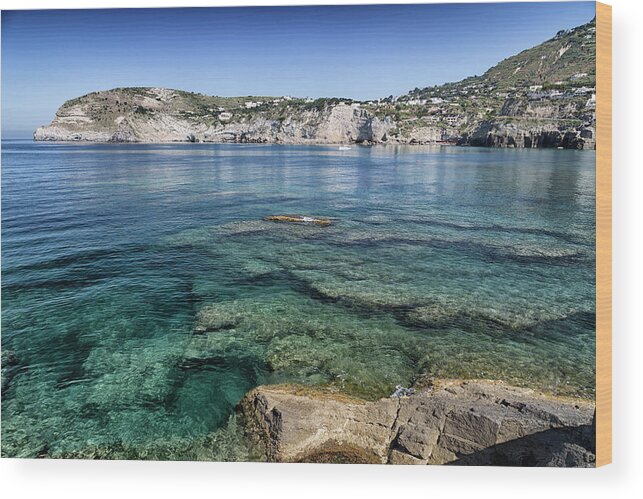 View Wood Print featuring the photograph View of SantAngelo in Ischia Island #3 by Vivida Photo PC