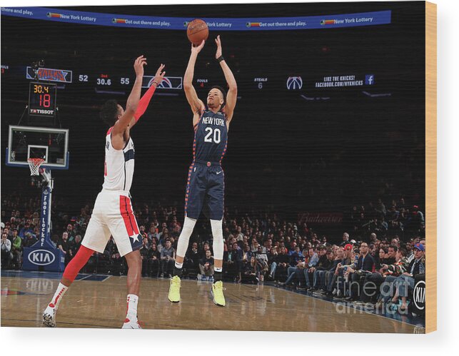 Nba Pro Basketball Wood Print featuring the photograph Washington Wizards V New York Knicks by Nathaniel S. Butler