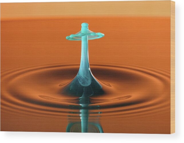 Drop Wood Print featuring the photograph Water Drop #6 by Nicole Young