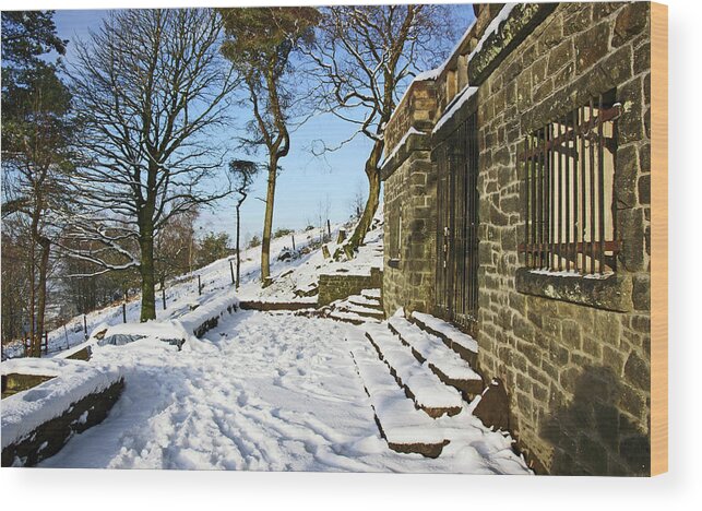 Rivington Wood Print featuring the photograph 30/01/19 RIVINGTON. Summerhouse In The Snow. by Lachlan Main