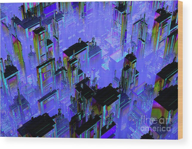Population Explosion Wood Print featuring the digital art 3d Rendered Illustration, Microchip by Westend61