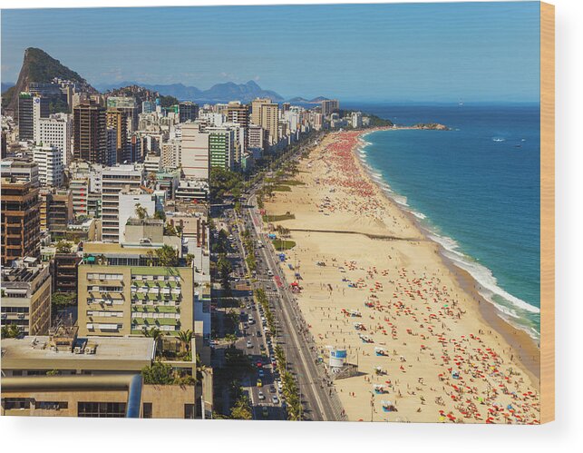 Water's Edge Wood Print featuring the photograph Beaches In Rio De Janeiro #4 by Gonzalo Azumendi