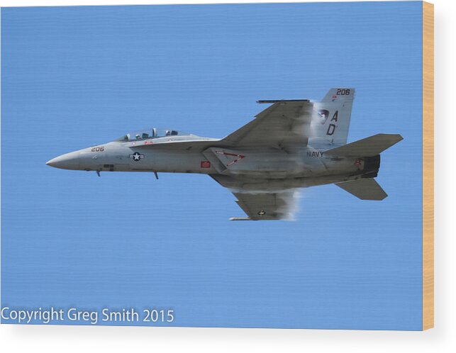 F18 Wood Print featuring the photograph F18 #4 by Greg Smith