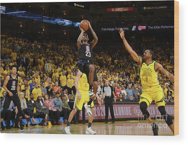 Playoffs Wood Print featuring the photograph La Clippers V Golden State Warriors - by Noah Graham