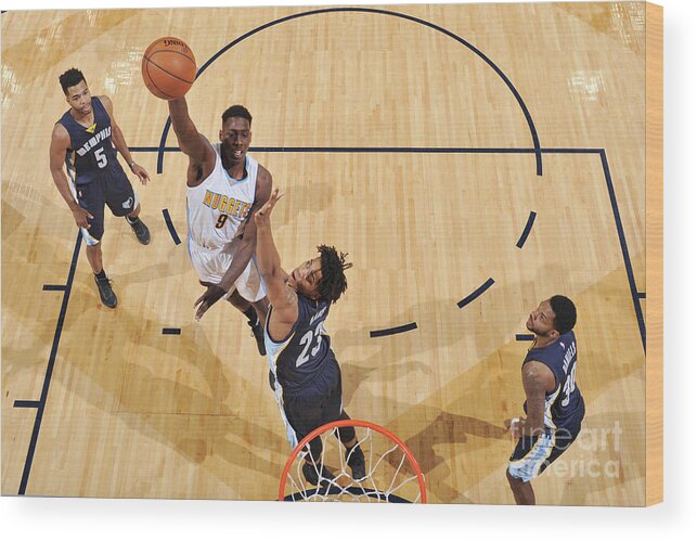 Nba Pro Basketball Wood Print featuring the photograph Memphis Grizzlies V Denver Nuggets by Garrett Ellwood