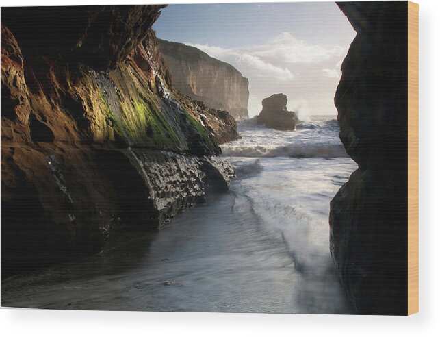 Scenics Wood Print featuring the photograph Rustic Davenport Coast #4 by Mitch Diamond