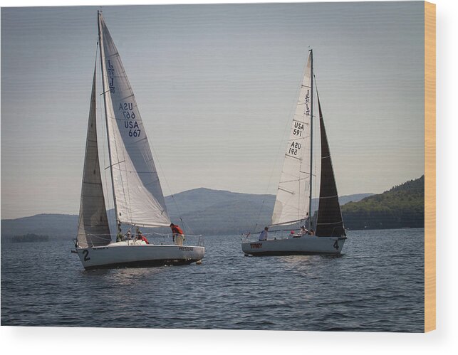 Sailing Wood Print featuring the photograph 2019 J80 North American Championships #48 by Benjamin Dahl