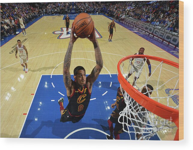 Nba Pro Basketball Wood Print featuring the photograph Cleveland Cavaliers V Philadelphia 76ers by Jesse D. Garrabrant