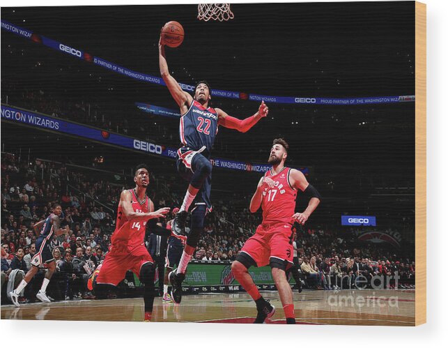 Nba Pro Basketball Wood Print featuring the photograph Toronto Raptors V Washington Wizards by Ned Dishman