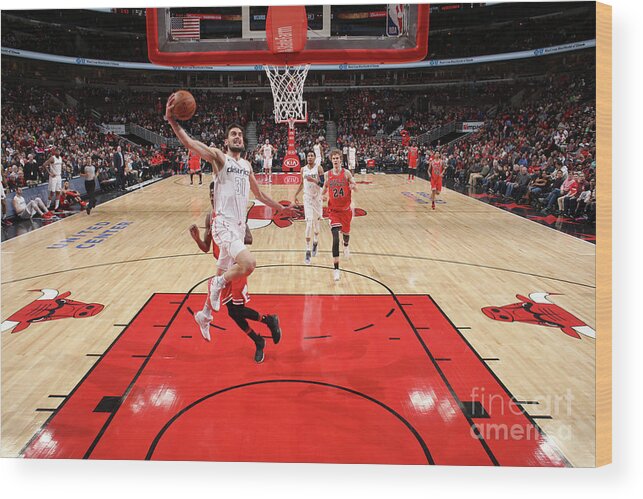 Tomas Satoransky Wood Print featuring the photograph Washington Wizards V Chicago Bulls by Gary Dineen