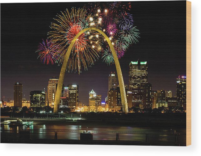 St. Louis Arch Wood Print featuring the photograph 50 Years of the Arch by Randall Allen