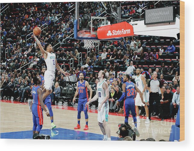 Miles Bridges Wood Print featuring the photograph Charlotte Hornets V Detroit Pistons #6 by Brian Sevald