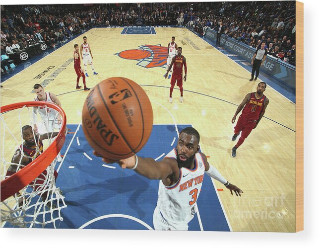 Tim Hardaway Jr. Wood Print featuring the photograph Cleveland Cavaliers V New York Knicks by Nathaniel S. Butler