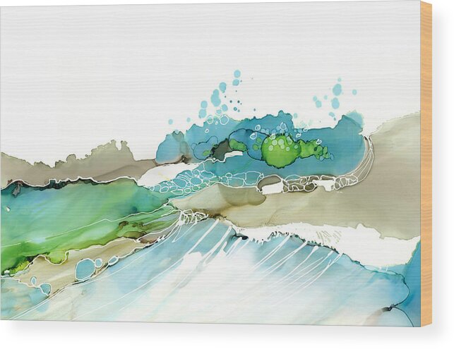 Water Wood Print featuring the painting Abstract Water by Julie Tibus