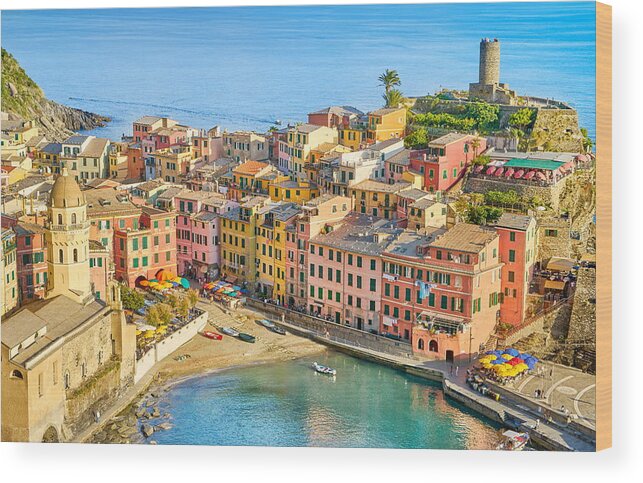 Landscape Wood Print featuring the photograph Vernazza, Cinque Terre, Liguria, Italy #6 by Jan Wlodarczyk