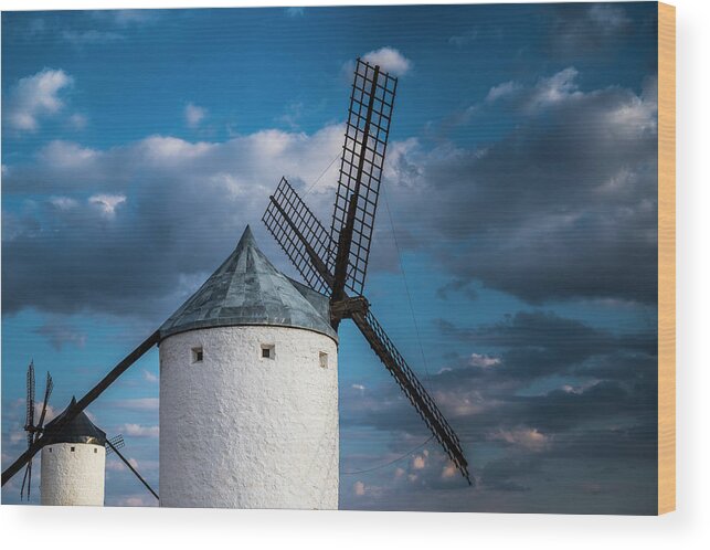 Don Quijote Wood Print featuring the photograph Windmills Of Don Quijote In La Mancha_spain #6 by Cavan Images