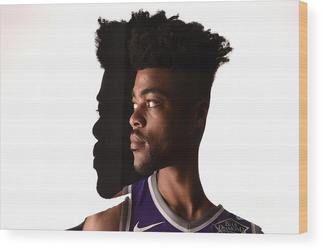 On August 11 Wood Print featuring the photograph 2017 Nba Rookie Photo Shoot by Brian Babineau