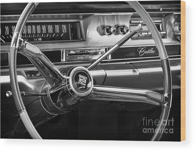 1962 Wood Print featuring the photograph '62 Cadillac Dash #62 by Dennis Hedberg