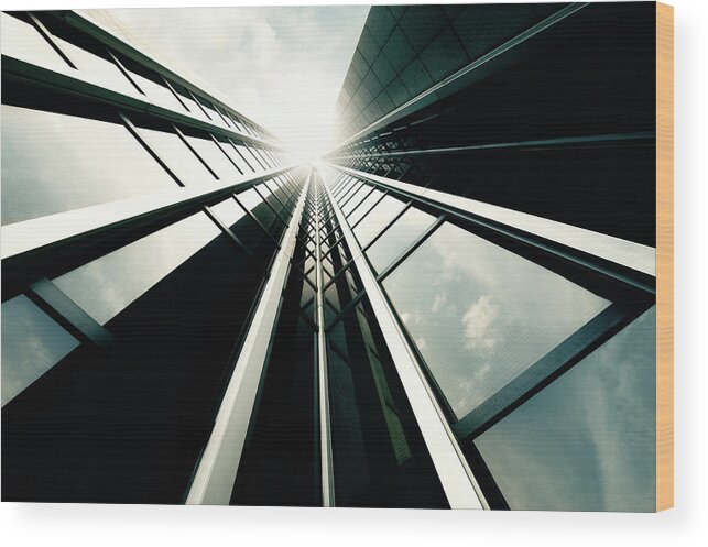 Working Wood Print featuring the photograph Futuristic Office Building #7 by Ppampicture