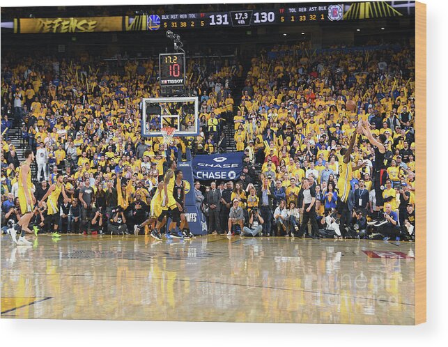 Landry Shamet Wood Print featuring the photograph La Clippers V Golden State Warriors - by Andrew D. Bernstein