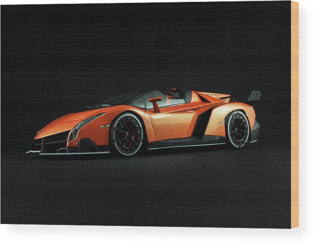 Lamborghini Wood Print featuring the photograph Lamborghini Veneno Roadster #7 by Evgeny Rivkin