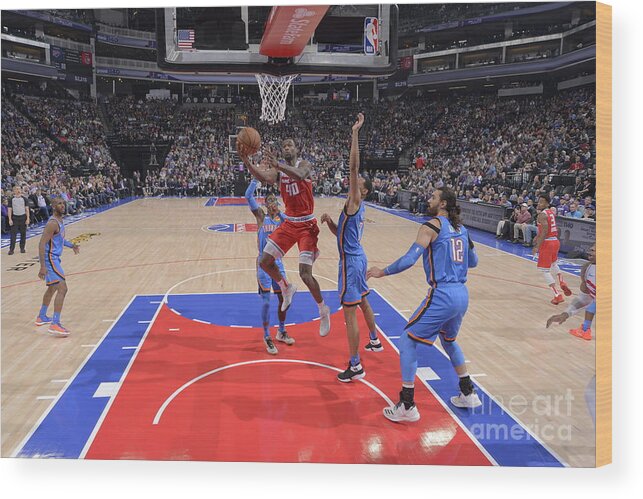 Nba Pro Basketball Wood Print featuring the photograph Oklahoma City Thunder V Sacramento Kings by Rocky Widner