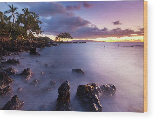 Water's Edge Wood Print featuring the photograph Idylic Maui Coastline - Hawaii #8 by Wingmar