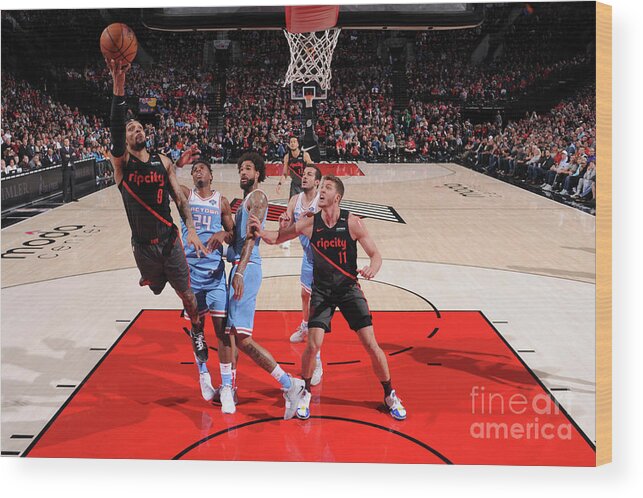 Gary Trent Jr Wood Print featuring the photograph Sacramento Kings V Portland Trail by Sam Forencich