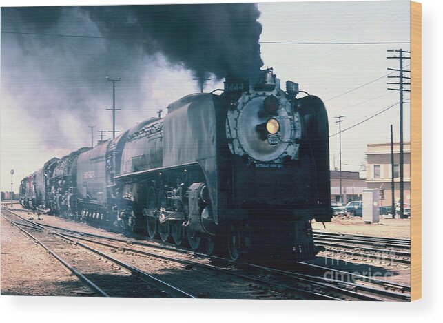 Train Wood Print featuring the photograph VINTAGE RAILROAD - Union Pacific 8444 Steam Engine by John and Sheri Cockrell