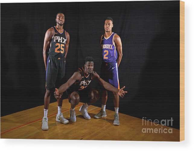 Nba Pro Basketball Wood Print featuring the photograph 2018 Nba Rookie Photo Shoot by Brian Babineau