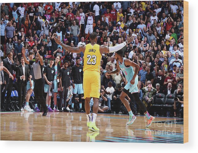 Lebron James Wood Print featuring the photograph Lebron James by Brian Babineau