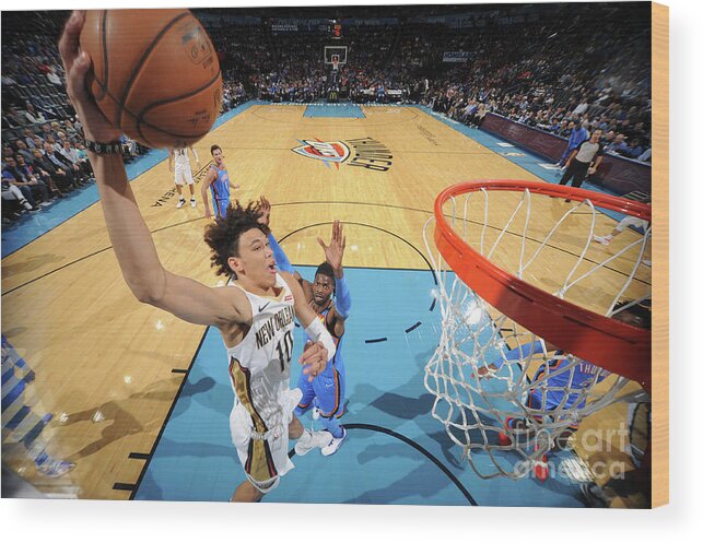 Nba Pro Basketball Wood Print featuring the photograph New Orleans Pelicans V Oklahoma City by Bill Baptist