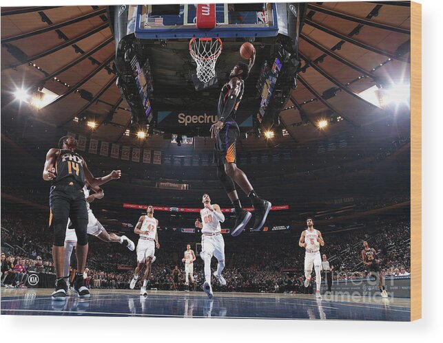 Deandre Ayton Wood Print featuring the photograph Phoenix Suns V New York Knicks by Nathaniel S. Butler