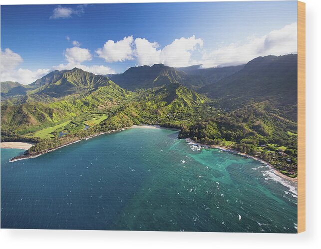Tranquility Wood Print featuring the photograph Scenic Aerial Views Of Kauai From Above #9 by Matthew Micah Wright