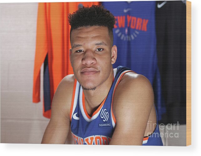 Kevin Knox Wood Print featuring the photograph 2018 Nba Rookie Photo Shoot by Nathaniel S. Butler