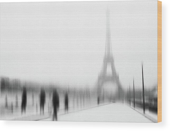 Paris Wood Print featuring the photograph A Cold Winter by Eric Drigny
